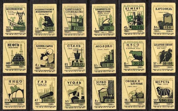 Спичечные этикетки СССР. 1964 год. Из программы КПСС. Планы на 20 лет. Гомельский комбинат.