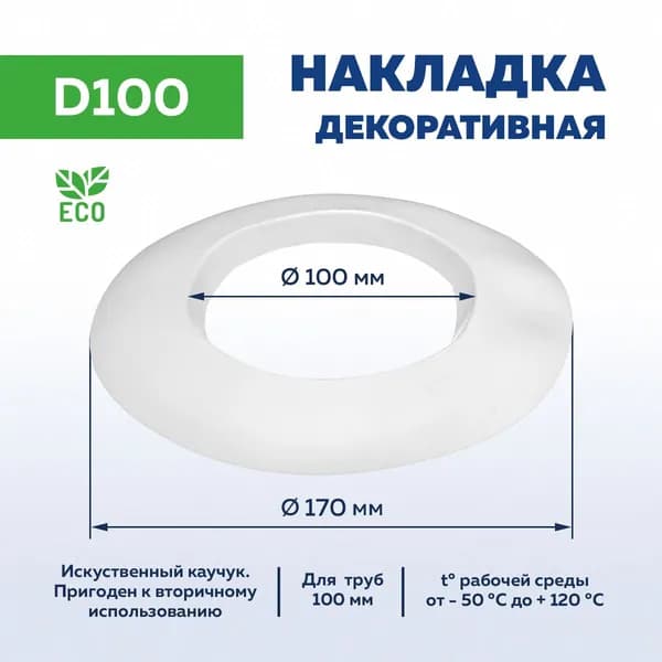 Накладка декоративная 100 мм для коаксиального дымохода 60х100, УТДК
