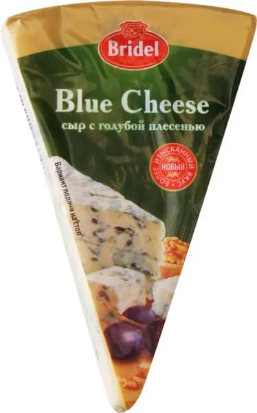 Сыр BRIDEL Blue Cheese с голубой плесенью 54%, без змж, 100г 3 шт.