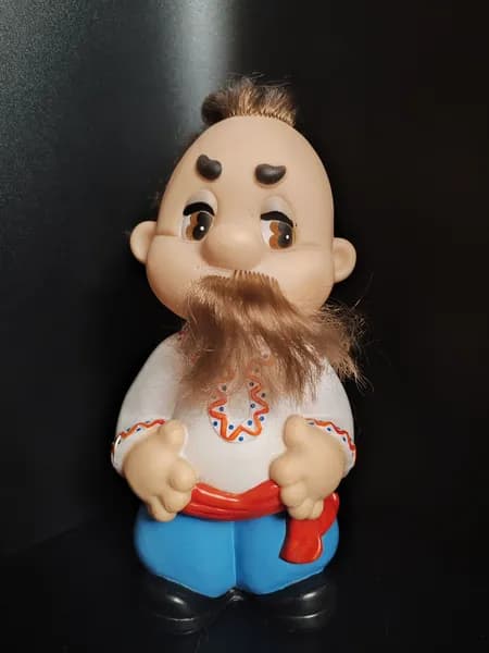 Винтажная резиновая игрушка с пищалкой. Запорожский казак СССР
