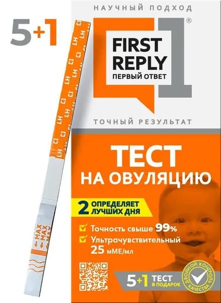 Тест-полоска на определение овуляции First Reply Первый ответ 5 1