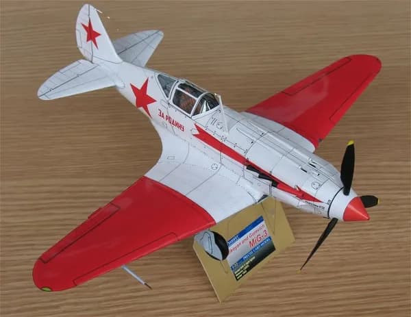 1:32, советский ночной истребитель МиГ-3, бумажная модель, военный веер, подарок