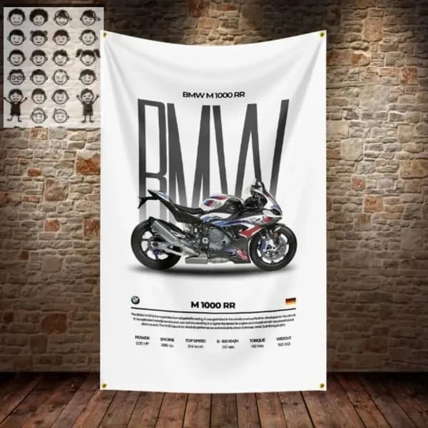 Флаг плакат баннер BMW M 1000 RR Мото БМВ