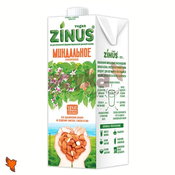 Напиток миндальный Zinus, 1л
