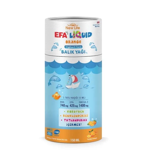New Life Efa Liquid (Эфа Ликвид) со вкусом апельсина рыбий жир 150 мл