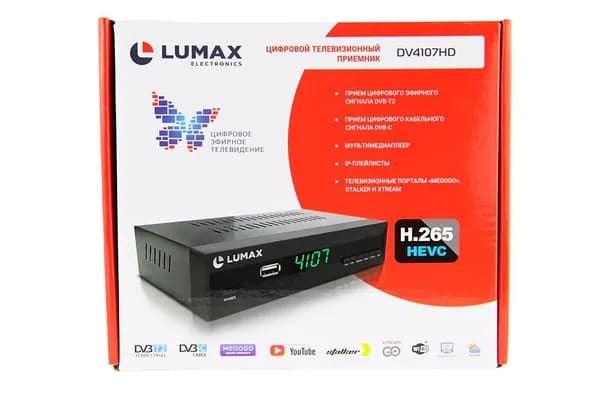 Ресивер цифровой LUMAX DV4107HD, бесплатное тв + выход в интернет