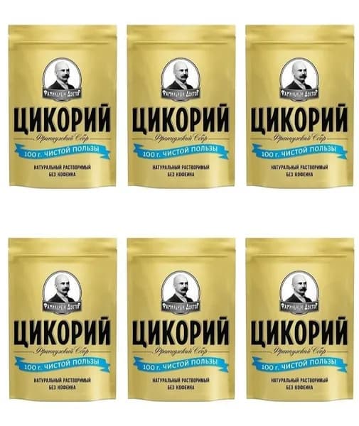 Фамильный Доктор Цикорий Французский сбор, порошковый, растворимый, 100 г, 6 уп