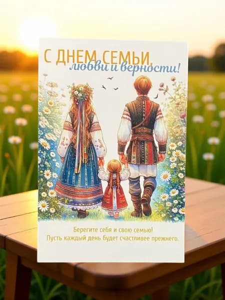Открытка №18 "С днем семьи" 10*15