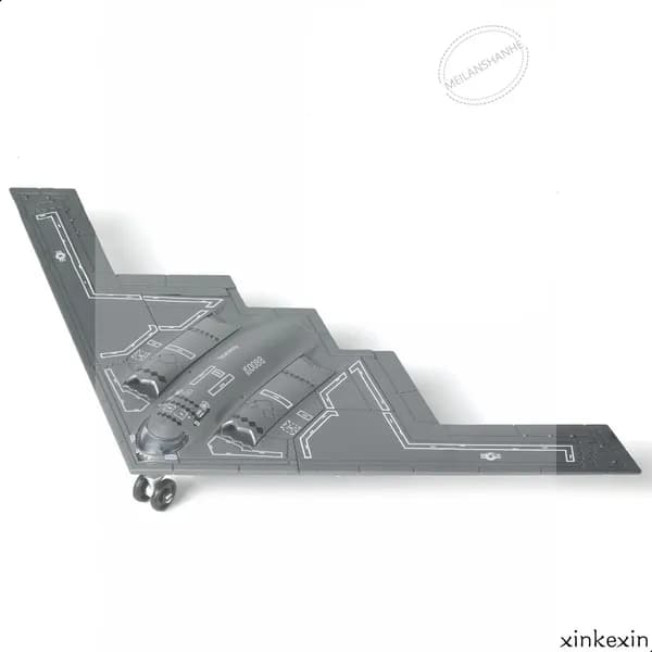 Модель самолёта SEBUNAS B-2 Spirit 1:200, быстросборный пластиковый стратегический бомбардировщик Stealth, набор из 20 деталей