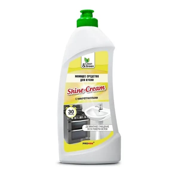 Моющее средство для кухни "Shine-Cream" (антижир, крем) 500 мл. Clean&Green CG8077