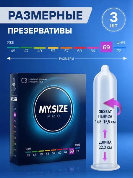 Презервативы MYSIZE большой размер 69, XXL, 3 шт