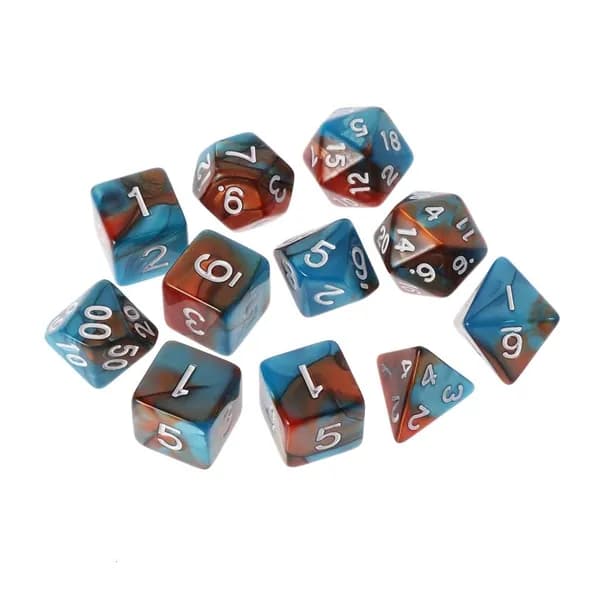 Набор кубиков для RPG (11 шт.), Зеленое золото