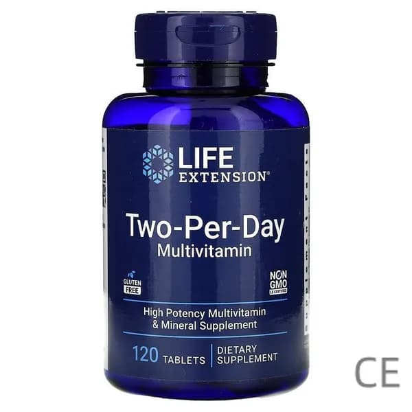 Мультивитамины 120 таб. для приема дважды в день , Life Extension Two-Per-Day Multivitamin/Комплекс витаминов Лайф Экстеншен Multivit