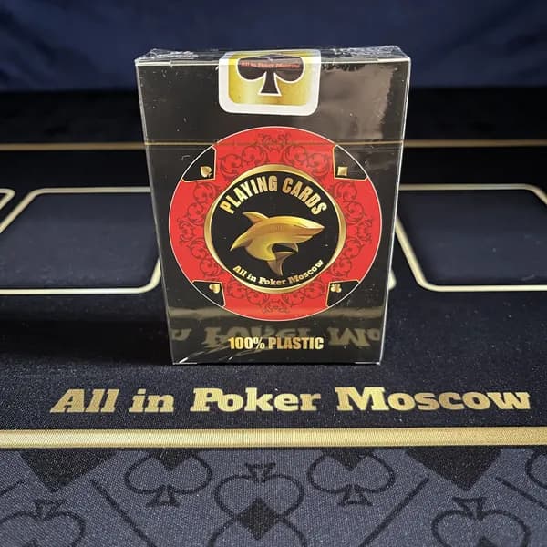 Карты игральные пластиковые All in Poker Moscow модель 2 - 1 колода Красная