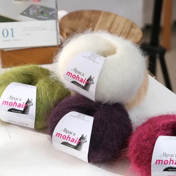 Пряжа альпака мохеровая,для свитера ручной работы,1 кусок,25 г