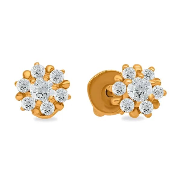 Серьги женские с фианитами из красного золота 375 пробы 585GOLD