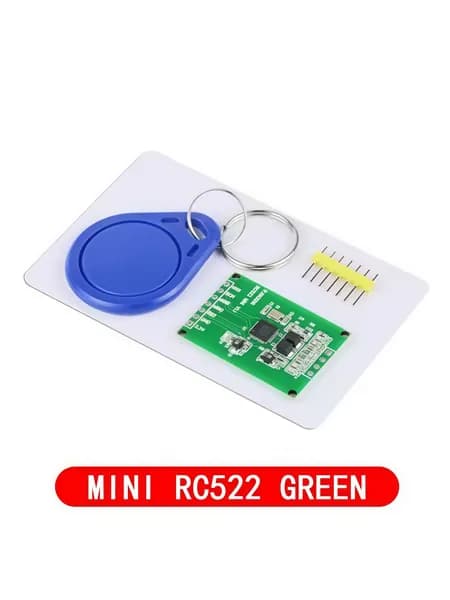 Мини-модуль RFID RC522 зелёная плата, комплект с брелоком и штырьками для систем контроля