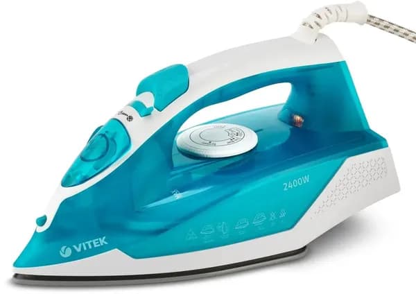 Утюг Vitek VT-8307, 2400Вт, 140 г, 260 мл, голубой/белый (VT-8307)