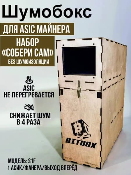 Шумобокс для асика. Набор "Собери сам". Без шумоизоляции. Фанера. Выход вперёд. S1FK