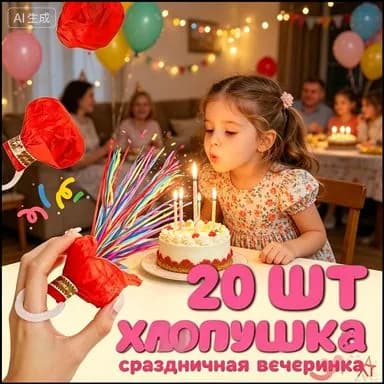 Серпантин Шестиугольники 7 см красный 20 шт