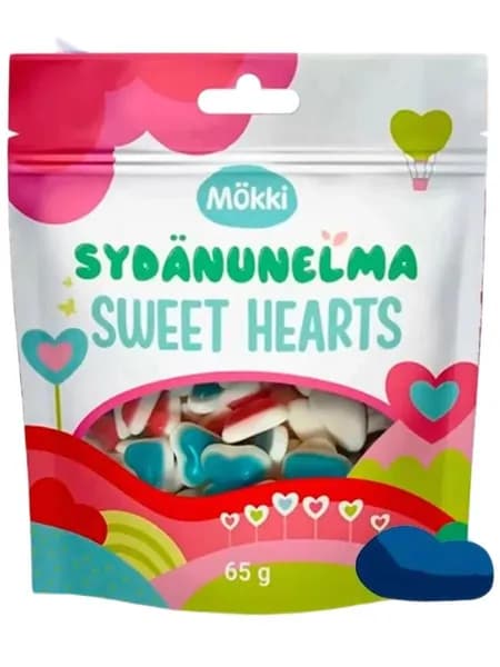 Мармелад жевательный в форме седечек Mokki Sydanunelma Sweet Hearts 65 гр.