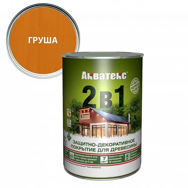 Защитно-декоративное покрытие для древесины Акватекс 0,8 л груша