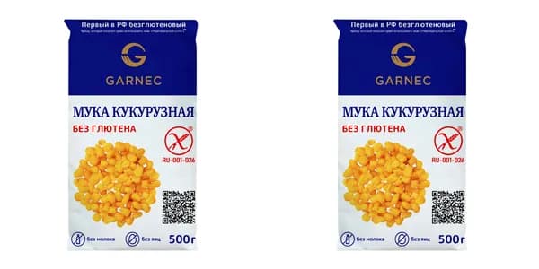 Гарнец Мука кукурузная без глютена 500 гр, 2 уп/