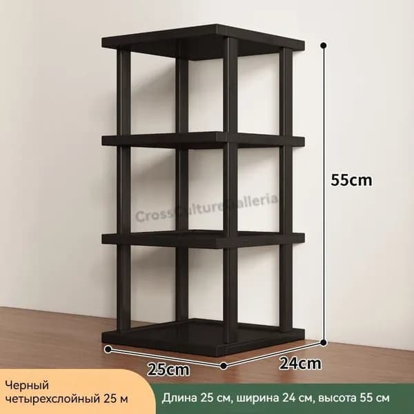 Этажерка, 4 секц., Бамбук, Дерево, 25х24х55 см