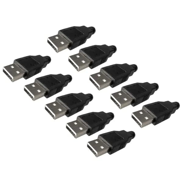 10ШТ Разъем USB 2.0 A Типа Мужской 4Pin Сварочная линия с пластиковым корпусом