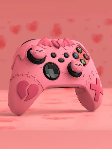 Готический силиконовый чехол для геймпада Xbox Series X/S, персиково-розовый