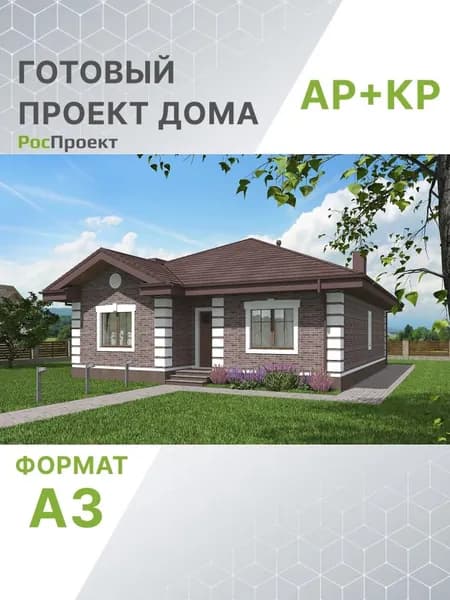 Проект RPg3112 - Одноэтажный дом с террасой (110 м2, 12м x13м)