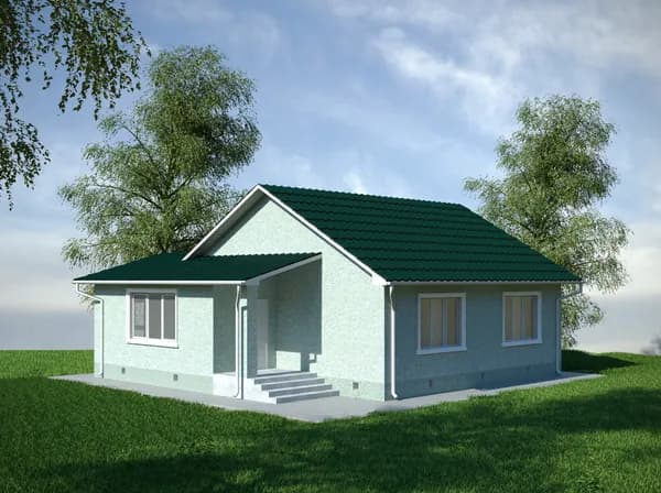 74,4 м2- Проект для ипотеки и строительства дома 11-0031 (9,25*11,85 м, газобетонный блок 500 мм, декоративная штукатурка)