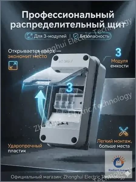 Бокс для автоматов влагозащищенный HT (2/5/8/12/18 модулей), прочный уличный электрический ящик IP65