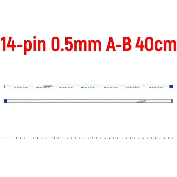 FFC Шлейф 14-pin Шаг 0.5mm Длина 40cm Обратный A-B AWM 20624 80C 60V VW-1