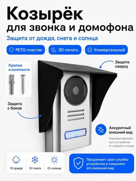 Универсальный защитный козырек для считывателя, вызывной панели, розетки / габариты 95x95x65мм