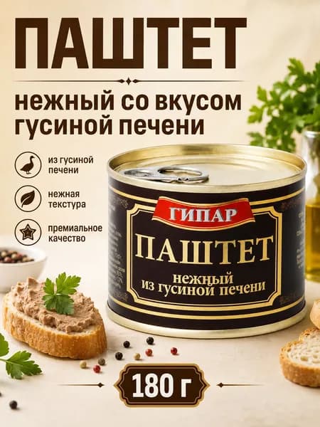 Паштет нежный со вкусом гусиной печени 180 грамм