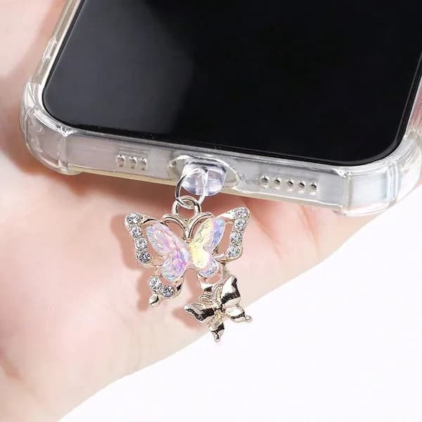 Стразавая заглушка для разъёма iPhone (PVC, пылезащитная, 1 шт)