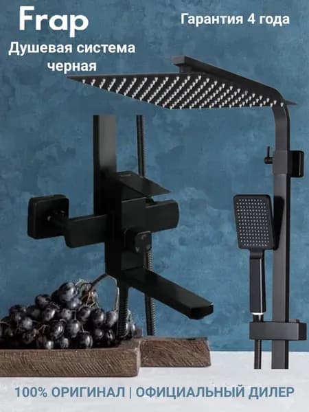 F24802-6 Душевая система черная