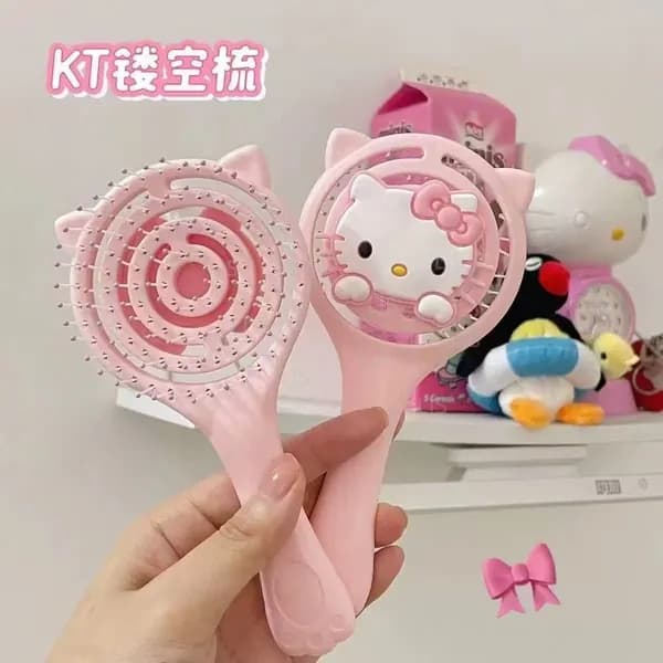 Эксклюзивная миниатюрная расческа Hello Kitty в черном цвете(Pink-004)