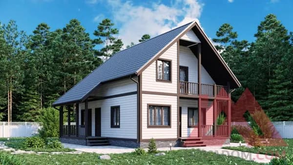 Архитектурное решение каркасного дома "Оскар", 8*9,5 м, 120 м.кв
