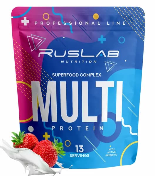MULTI PROTEIN,многокомпонентный протеин,белковый коктейль для похудения (416 гр),вкус клубника со сливками