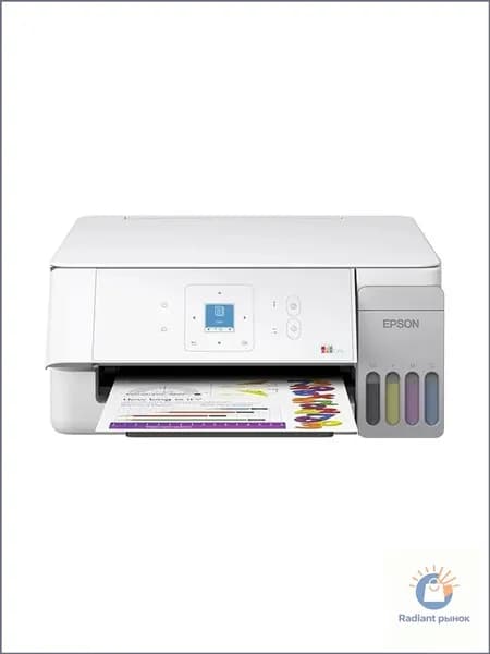Epson МФУ Струйное Epson МФУ Струйное L3366, СНПЧ, цветн, A4, Wi-Fi, белое, В комплекте четыре флакона Настоящие чернила, разноцветный