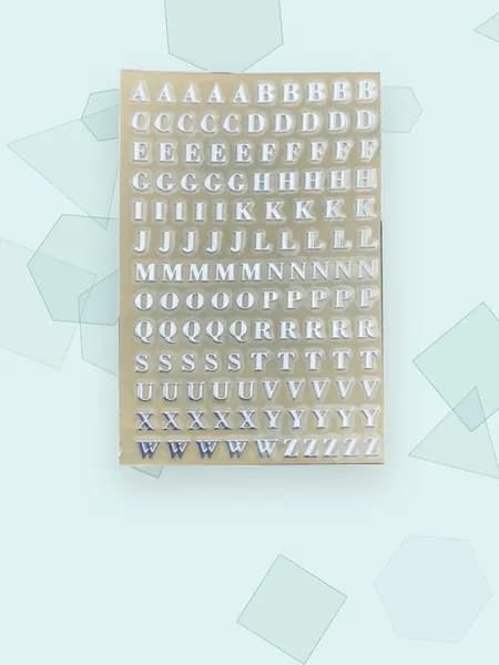 Наклейки металлизированные с блестками, буквы A-Z, - 2