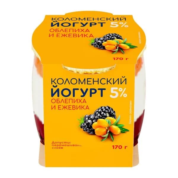 Йогурт Коломенский Облепиха-ежевика 5% 170г