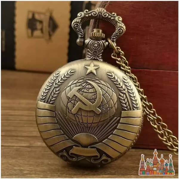 Винтажный карманные часы в советском стиле, памятный подарок с гравировкой СССР, ретро стиль