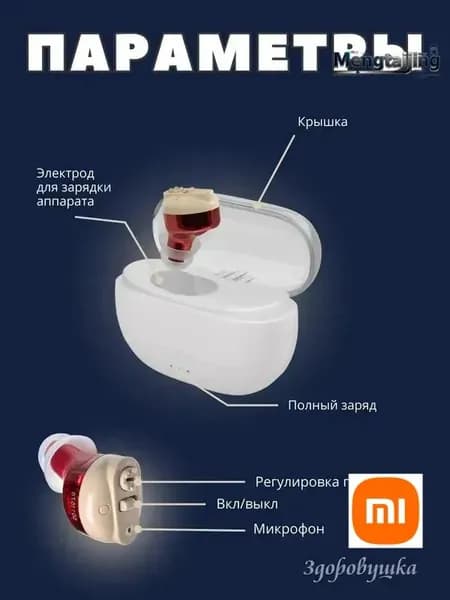 Слуховой аппарат для пожилых с зарядным устройством