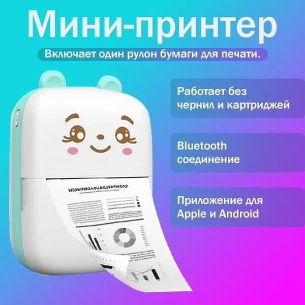 Мини-принтер 1 термо, Монохромный