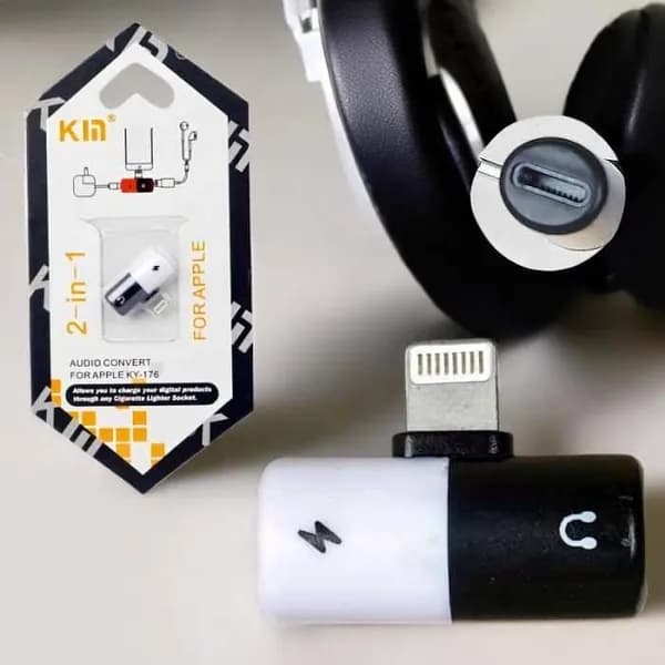Адаптер KY 176 Lightning c выходом Audio Lightning, для подключения к смартфонам с Lightning-разъемом