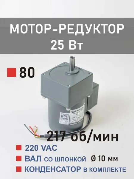 80YS25WGV22H-1 80GK6H мотор-редуктор 25 Вт 217 об*мин 220 В переменного тока