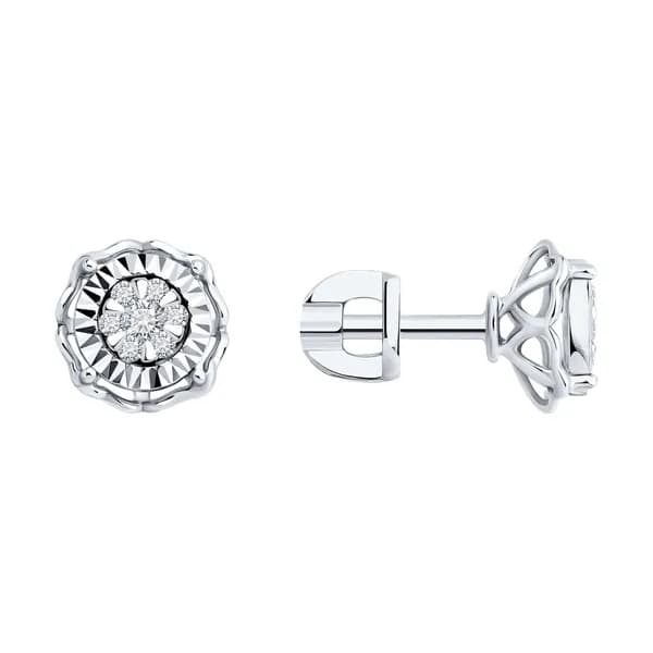 Серьги из белого золота DIAMANT-ONLINE с бриллиантом 585 пробы